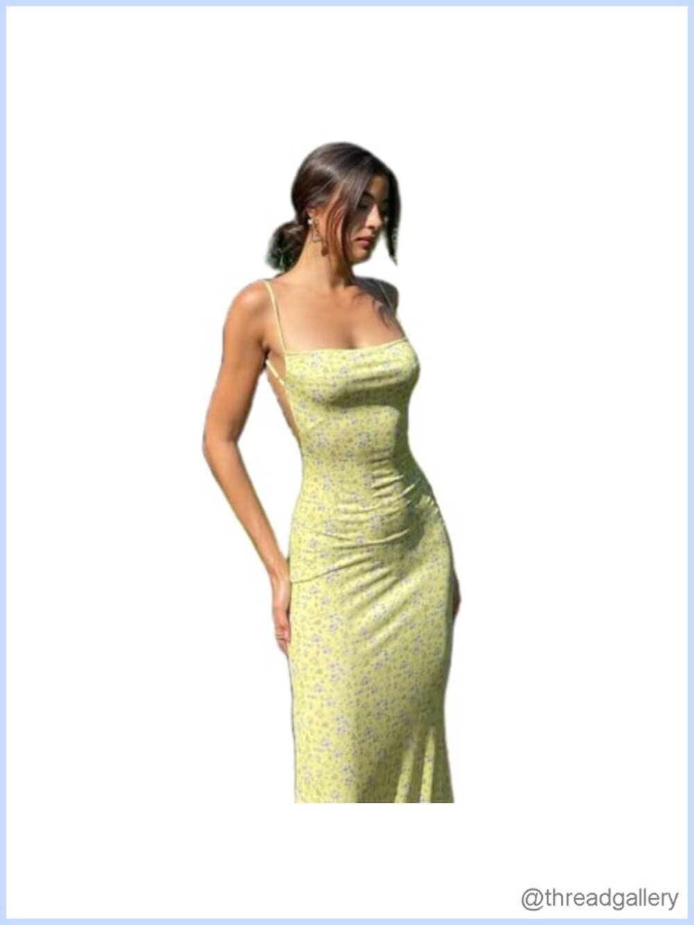 Sleeveless Backless Floral Maxi Dress Ankle Length Party Dress